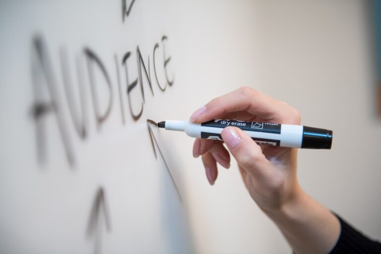 A person writing on a whiteboard